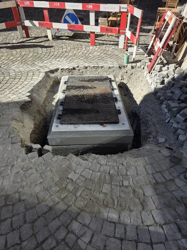 Rue du Centre · ouvrage réalisé, abords encore en chantier